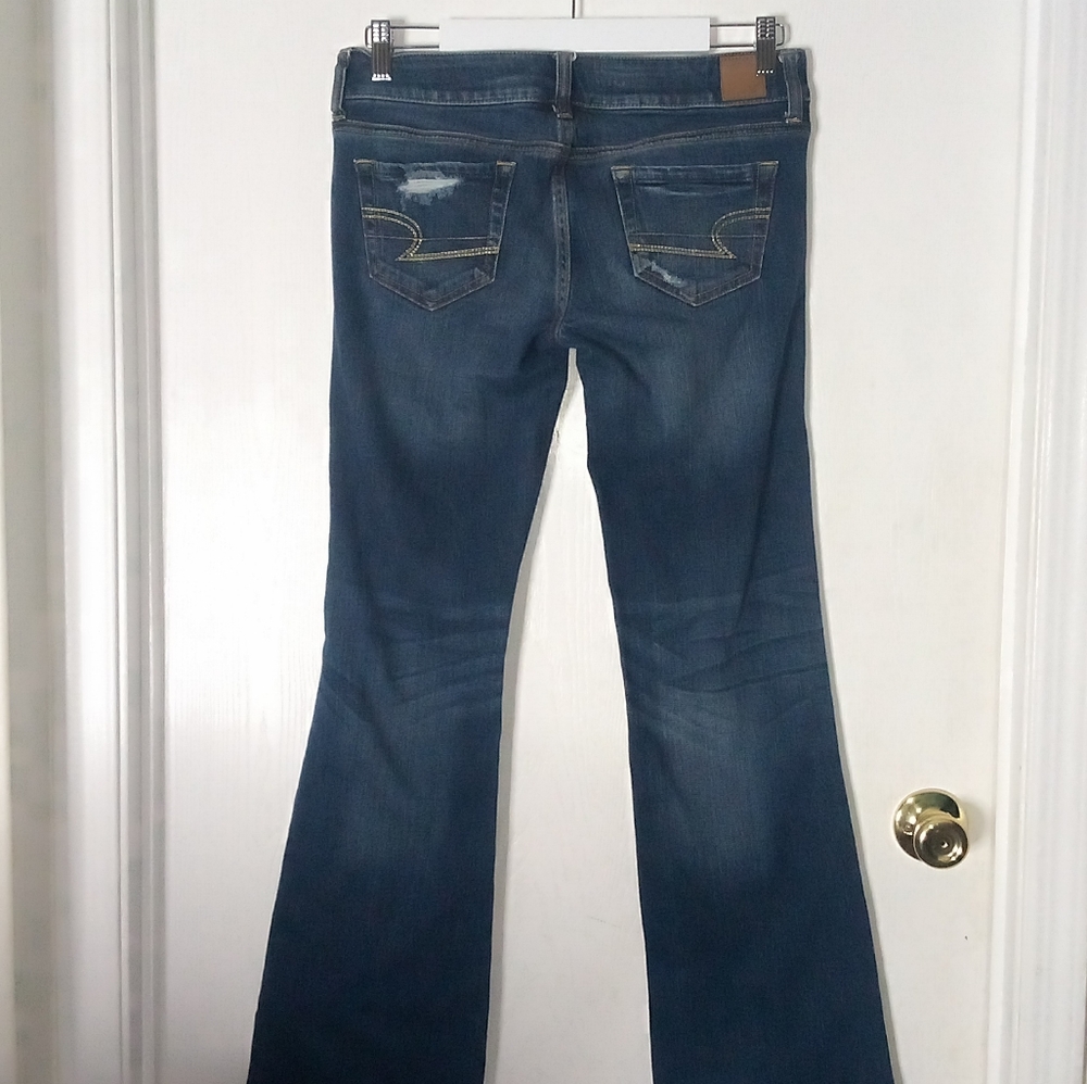 American eagle favorite boyfriend blue jeans ripped size 4 - Picture 2 of 5